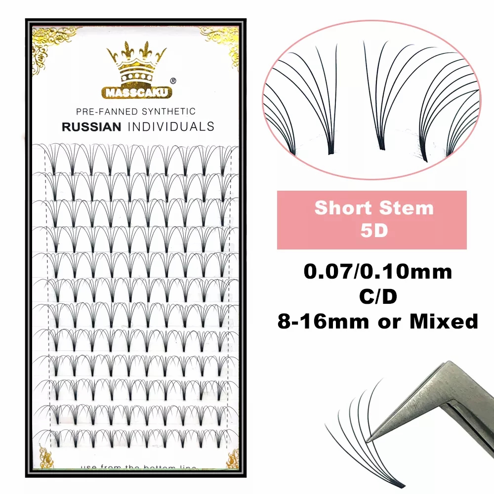 MASSCAKU Premade Russian Volum - огляд і ціна Eyelash Extension Russian Volume
