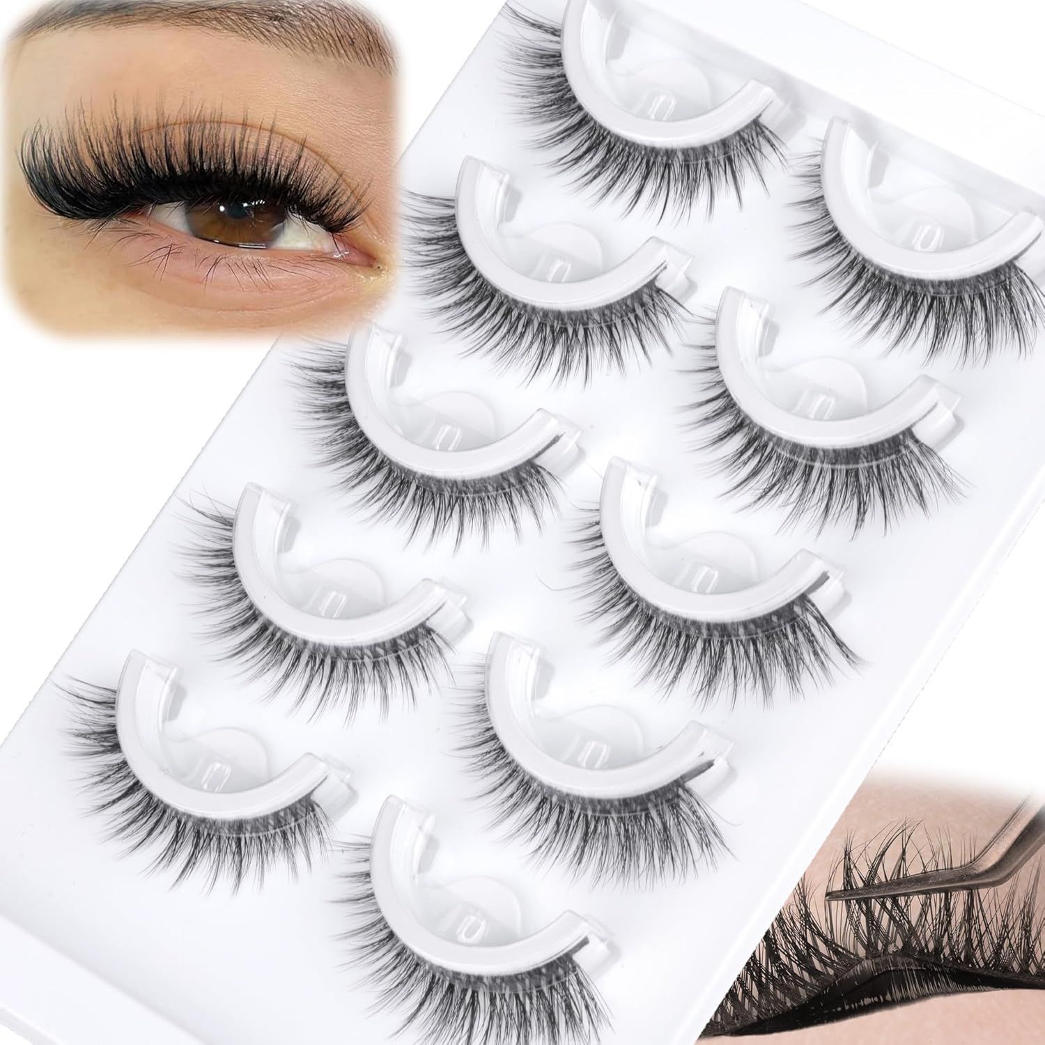 5 Pairs Pre glued half lashes  - огляд і ціна Eyelash Extension Japanese