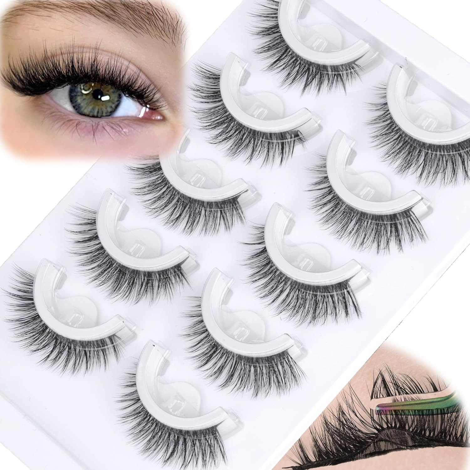 5 Pairs Pre glued half lashes  - огляд і ціна Eyelash Extension Japanese