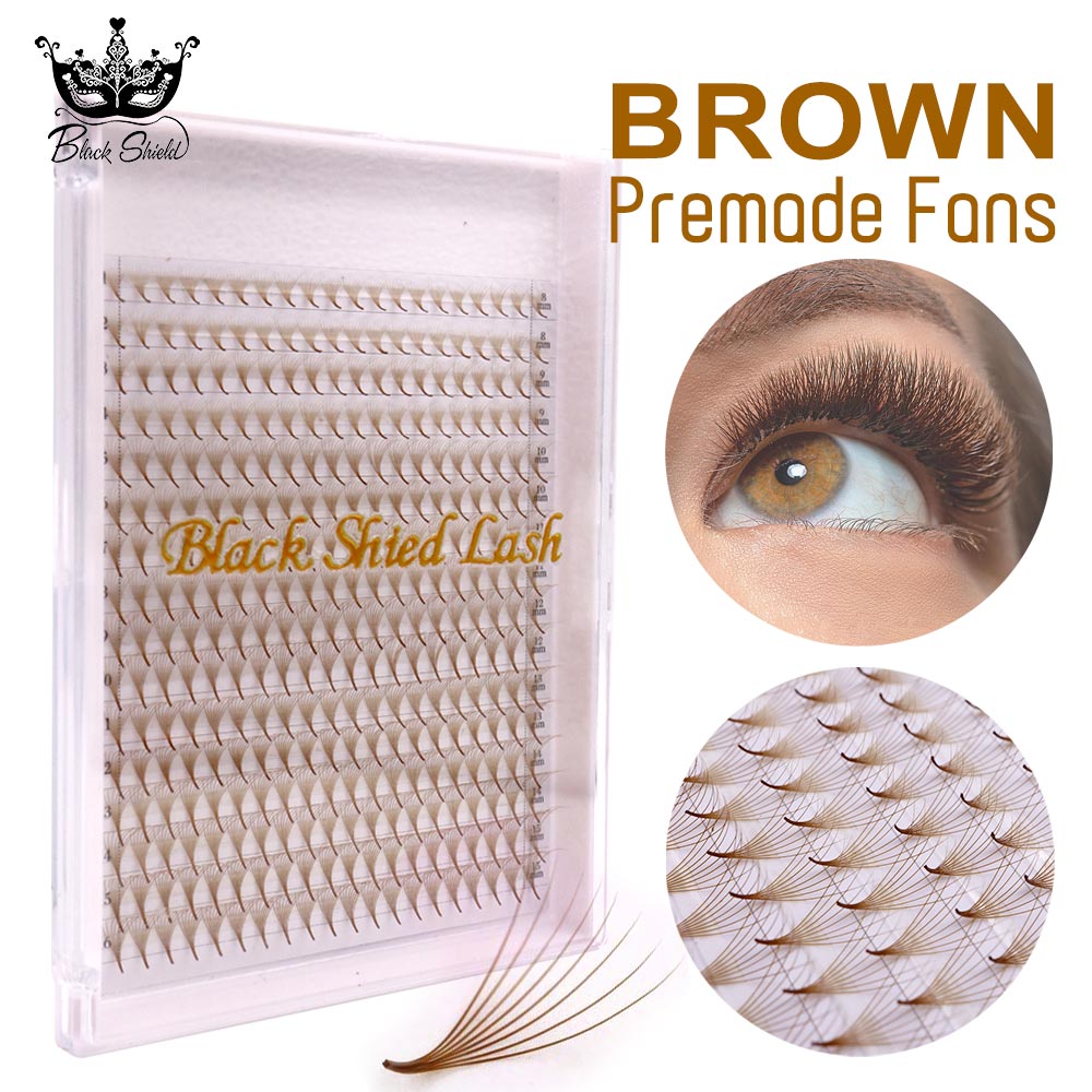 320 Colored Pointy Base Brown  - огляд і ціна Eyelash Extension Russian Volume