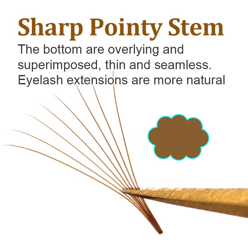 320 Colored Pointy Base Brown  - огляд і ціна Eyelash Extension Russian Volume